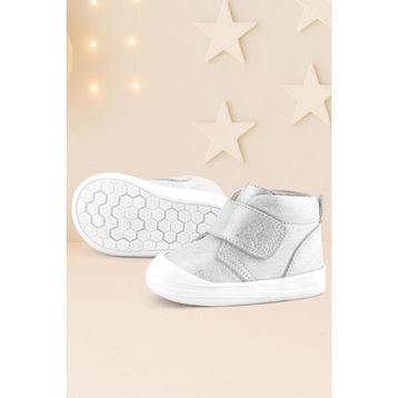 Rakerplus Yoohoo Hakiki Deri Beyaz Simli Cırtlı Unisex Bebek Bot