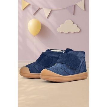 Rakerplus Yoohoo Hakiki Deri Koyu Lacivert Cırtlı Unisex Bebek Bot