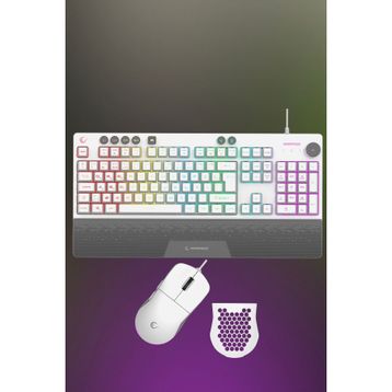 Rampage Eclipse RGB Türkçe Beyaz Gaming Klavye Mouse Set
