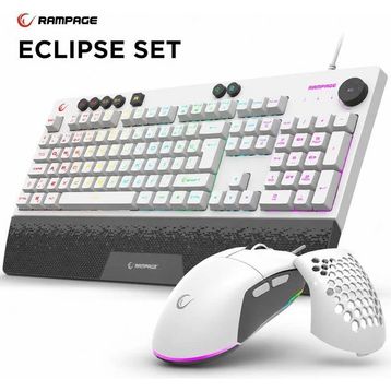 Rampage Eclipse RGB Türkçe Beyaz Gaming Klavye Mouse Set