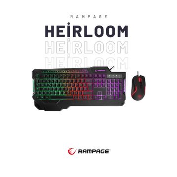 Rampage Heirloom KM-28 RGB Kablolu Oyuncu Klavye Mouse Seti