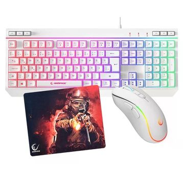 Rampage Seraphic KM-R57 Beyaz Gaming Klavye Mouse Mousepad 3lü Set