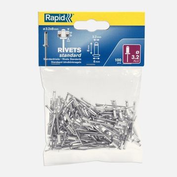 Rapid 3,2x8 mm Alu Poşet 100 Adet Perçin