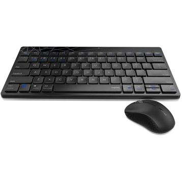 Rapoo 19106 8000M Siyah Model,Çok Modlu Türkçe Klavye ile Optik Mouse Set