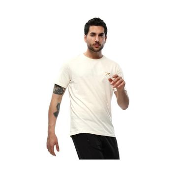 Raru AGNITIO Erkek Pamuklu Ekru Günlük T-shirt