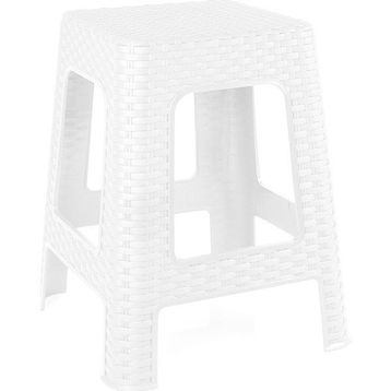 Rattan Beyaz Büyük Tabure