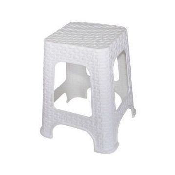 Rattan Beyaz Büyük Tabure