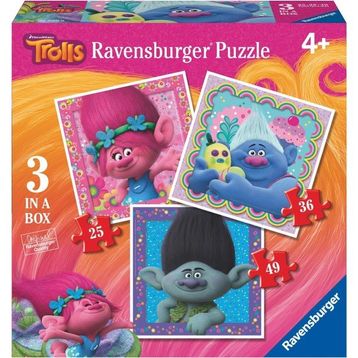 Ravensburger 25-36-49 Parçalı Disney Trolls 4 Yaş Ve Üzeri Çocuk Puzzle