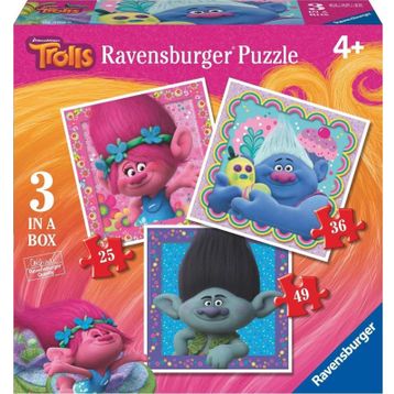 Ravensburger 25-36-49 Parçalı Disney Trolls 4 Yaş Ve Üzeri Çocuk Puzzle