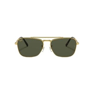 Ray-Ban 3636 9196/31 55 New Caravan Unisex Gold Köşeli Çerçeve Güneş Gözlüğü