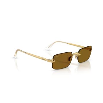 Ray-Ban By Asap Rocky RB 3928 001/83 54 Gold-Dark Brown Polarize Güneş Gözlüğü