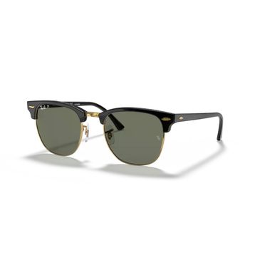 Ray-Ban Clubmaster RB 3016 901/58 55 Black/Gold-Green Polarize Unisex Güneş Gözlüğü
