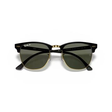 Ray-Ban Clubmaster RB 3016 901/58 55 Black/Gold-Green Polarize Unisex Güneş Gözlüğü