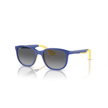 Ray-Ban Junior RJ 9078S 7132T3 48 Polarize Çocuk Kare Mavi Sarı Kemik Güneş Gözlüğü