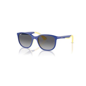 Ray-Ban Junior RJ 9078S 7132T3 48 Polarize Çocuk Kare Mavi Sarı Kemik Güneş Gözlüğü