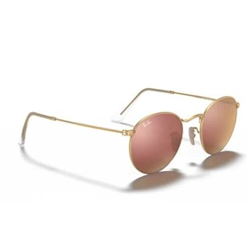 Ray-Ban Round Metal RB 3447 112/Z2 53 Gold-Brown/Pink Aynalı Unisex Güneş Gözlüğü