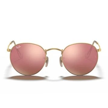 Ray-Ban Round Metal RB 3447 112/Z2 53 Gold-Brown/Pink Aynalı Unisex Güneş Gözlüğü