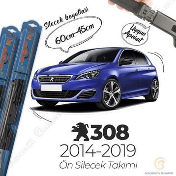 RBW Hybrid Peugeot 308 2014-2019 Uyumlu Ön Silecek Takımı