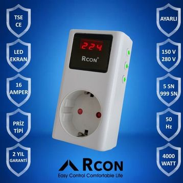 RCON RCV02 Akım ve Voltaj Korumalı Ayarlı Priz