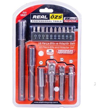 Real Özs ÖZS-1887 Bits Uç Ve Adaptör Seti 16 Parça