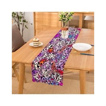 RealHomes 34x34 cm Renkli 2'li Leopar Temalı Kavaniçe Desenli Dijital Baskılı Modern Yuvarlak Servis Altlığı Supla