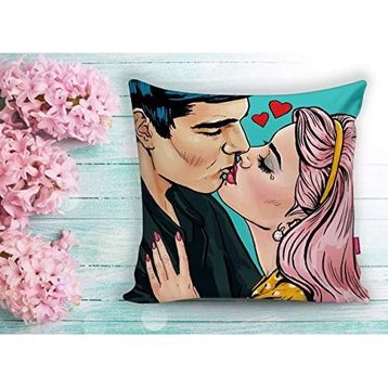RealHomes Pop Art Resimli Dijital Baskılı Dekoratif Yastık Kırlent Kılıfı