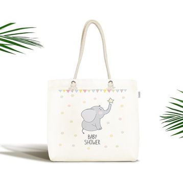 RealHomes Sevimli Fil Baby Shower Tasarımlı Kumaş Bebek Çantası