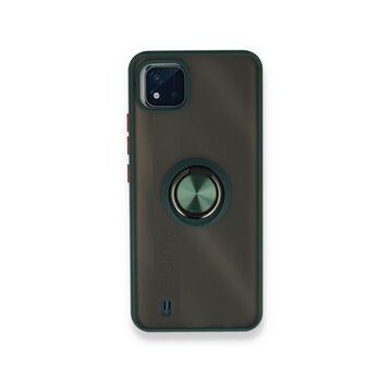 Realme C11 2021 Montreal Yüzüklü Silikon Kapak Yeşil Kılıf