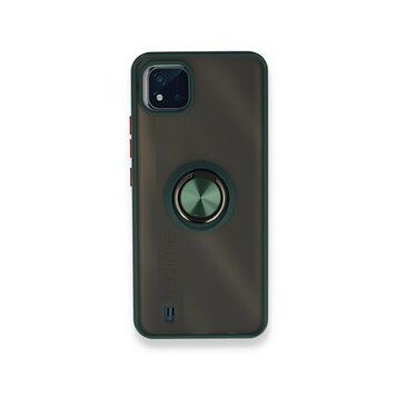 Realme C11 2021 Montreal Yüzüklü Silikon Kapak Yeşil Kılıf
