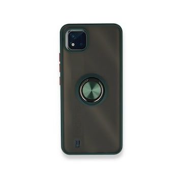 Realme C11 2021 Montreal Yüzüklü Silikon Kapak Yeşil Kılıf
