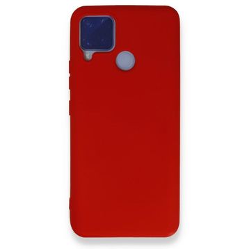 Realme C15 Nano İçi Kadife Silikon Kırmızı Kılıf