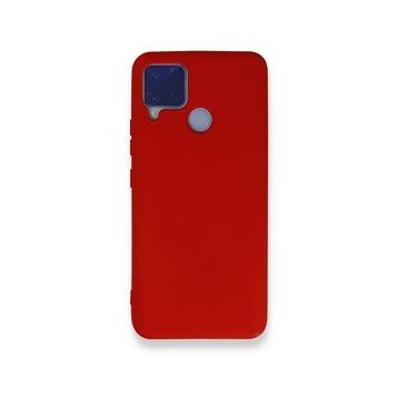 Realme C15 Nano İçi Kadife Silikon Kırmızı Kılıf