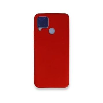 Realme C15 Nano İçi Kadife Silikon Kırmızı Kılıf
