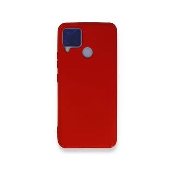 Realme C15 Nano İçi Kadife Silikon Kırmızı Kılıf