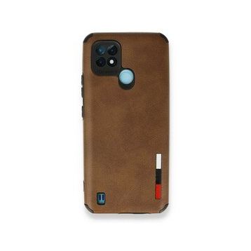 Realme C21 Loop Deri Silikon Kahverengi Kılıf