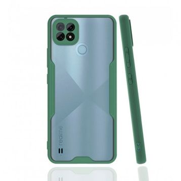 Realme C21 Platin Silikon Yeşil Kılıf
