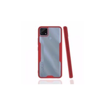 Realme C25 Platin Silikon Kırmızı Kılıf