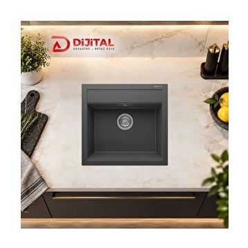 RealStone K004 Olympos 56 Antrasit Granit Mutfak Eviyesi