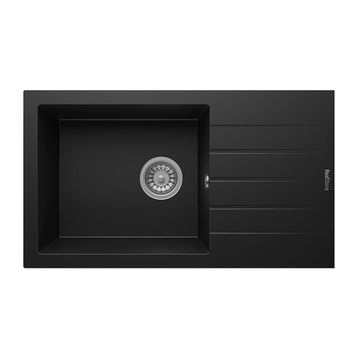 RealStone P010 Assos 76 Xl Siyah Granit 76X43.5 cm Mutfak Eviyesi