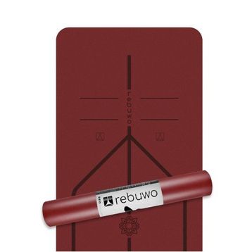 Rebuwo Hizalama Tasarım 5 mm Kaydırmaz Bordo Kauçuk Pilates Matı