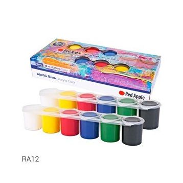 Red Apple 25 ml Sıralı Set 12 Renk Akrilik Boya
