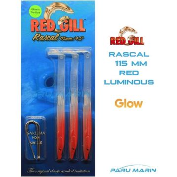 Red Gill Rascal 115 mm Red Luminous Silikon Balık