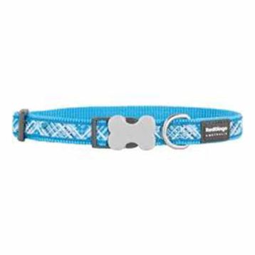 Reddingo Flanno Desenli Turkuaz 25 mm Köpek Boyun Tasması