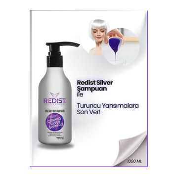 Redist 500 ml Boyalı Röfleli Beyaz ve Gri Saçlar İçin Silver Şampuan