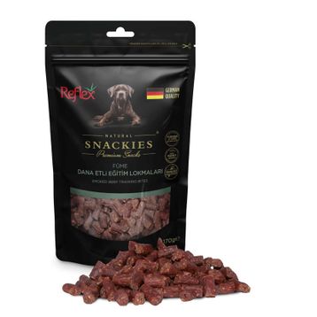 Reflex 170 gr Snackies Füme Dana Et Eğitim Lokma Kurutulmuş Et Köpek Ödülü