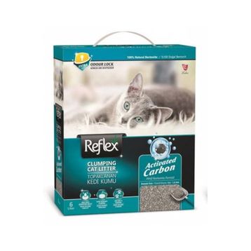 Reflex Box 6 lt Active Carbon Gri Kedi Kumu