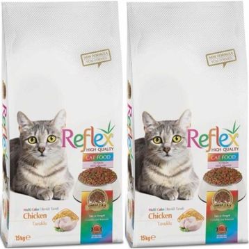 Reflex Cat Multi Colour Tavuklu Renkli Taneli 2x15 kg Yetişkin Kedi Maması