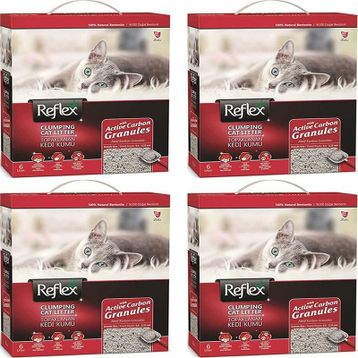 Reflex Granül Aktif Karbonlu İnce Topaklaşan Bentonit 4x6 lt Kedi Kumu