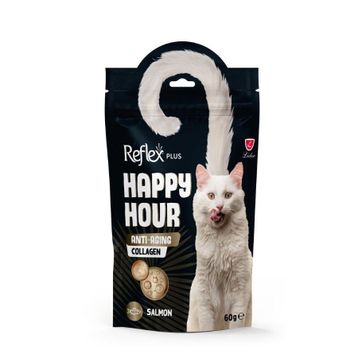Reflex Plus Happy Hour Anti-Aging Collagen Somonlu 60 gr Kedi Ödül Maması