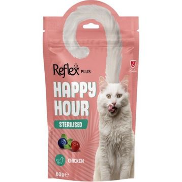 Reflex Plus Happy Hour Tavuklu Yaban Mersinli ve Kızılcıklı Kısırlaştırılmış 60 gr Kedi Ödül Maması